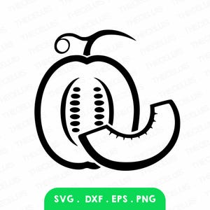 CANTALOUPE Svg Dxf Eps Png Files - Vinyl Cutting Melon Engraving Musk Melon Clipart Rock Melon File for Cricut & Silhouette Instant Download