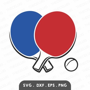 TISCHTENNIS SVG, Dxf, Eps, Png Datei -Vinyl Plotterdatei, Sport Digitale Datei, Ping Pong Clipart, Cricut, Silhouette Cameo, Sofort Download