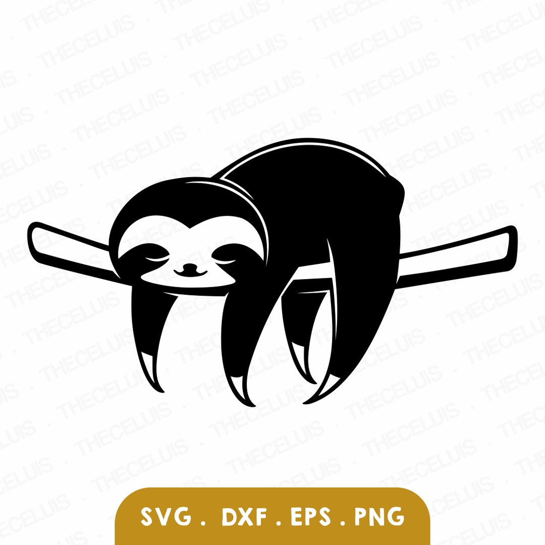 Sloth Emotes Lazy Sloth SVG PNG DXF Files: Cartoon Animal Clipart for Cutting ...