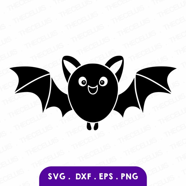 Flying BAT Svg, Eps, Dxf, Png File - Vinyl Cutting File, Wildlife Digital File, Animal Clipart, Cricut, Silhouette Cameo, Instant Download