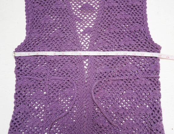 Crochet Purple Knit Vest Cloud Pattern with Draws… - image 7