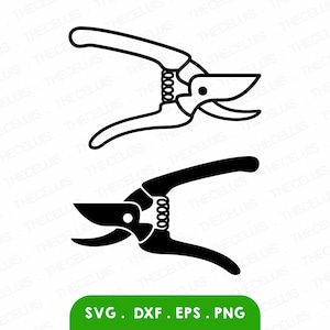 PRUNER Outline & Silhouette Svg, Eps, Dxf, Png Files - Vinyl Cutting, Engraving, Printing, Gardening Tools Clipart, Cricut, Instant Download