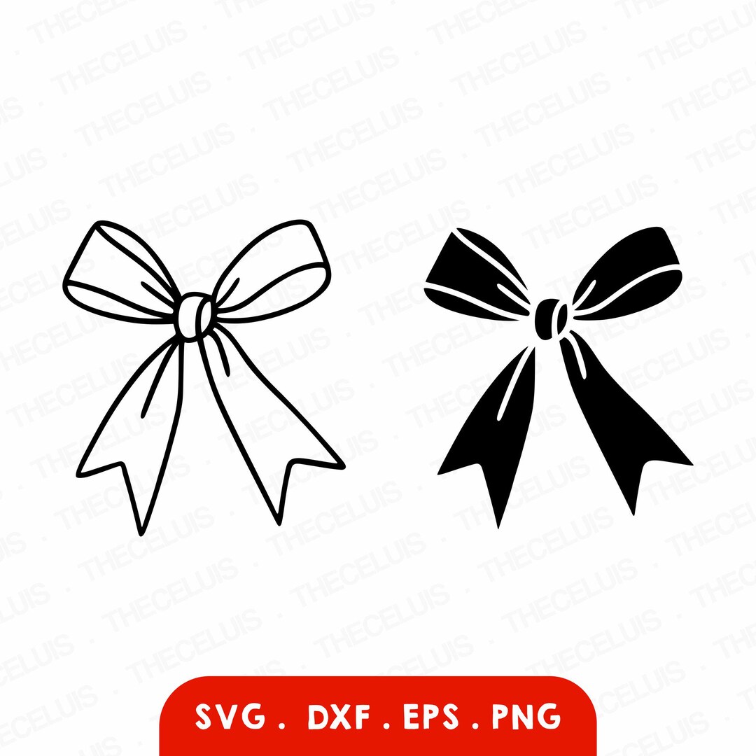 Best Ribbons Dxf Tied Ribbon SVG PNG DXF Files: Clipart for Cricut & Silhouette (digital ...