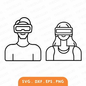 VR Headset Svg, Dxf, Eps, Png File - Vinyl Cutting File, Virtual Reality Digital File, Gadget Clipart, Cricut, Silhouette, Instant Download