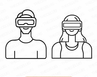 VR Headset SVG Dxf PNG File for Cricut Silhouette - Cutting, Engraving, Virtual Reality Clipart