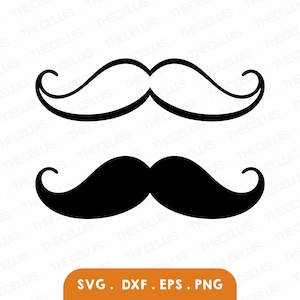 BIGODE Svg, Eps, Dxf, Png - Arquivo de corte de vinil, arquivo digital Hipster, clipart de bigode, Cricut, Silhouette Cameo, download instantâneo