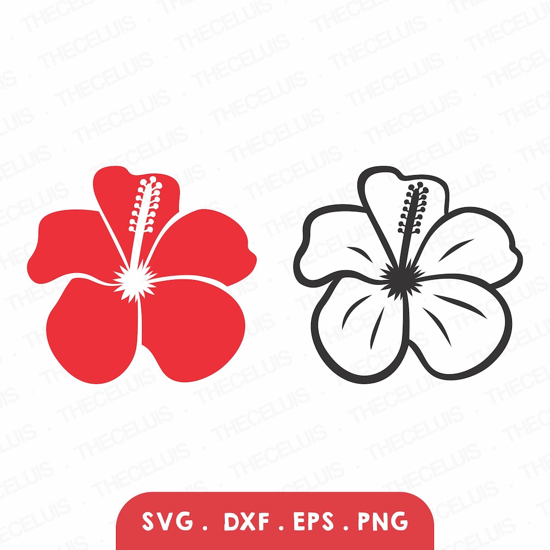 Hibiscus SVG DXF PNG File for Cricut Silhouette - Cutting, Laser ...
