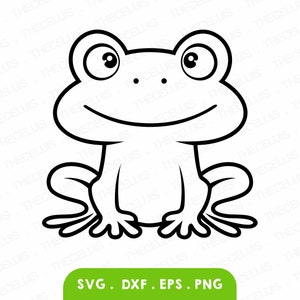 GRENOUILLE Svg, Dxf, Eps, fichier Png - fichier vinyle de découpe, fichier numérique, clipart amphibiens, Cricut, camée silhouette, téléchargement immédiat