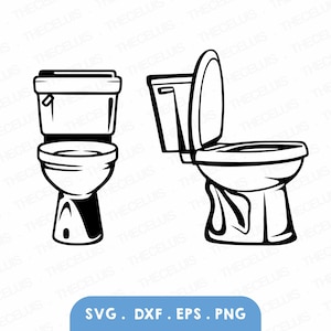 TOILETKOM Svg, dxf, eps, png-bestand - vinyl snijden bestand, badkamer digitaal bestand, toilet clipart, Cricut, silhouet, Instant Download