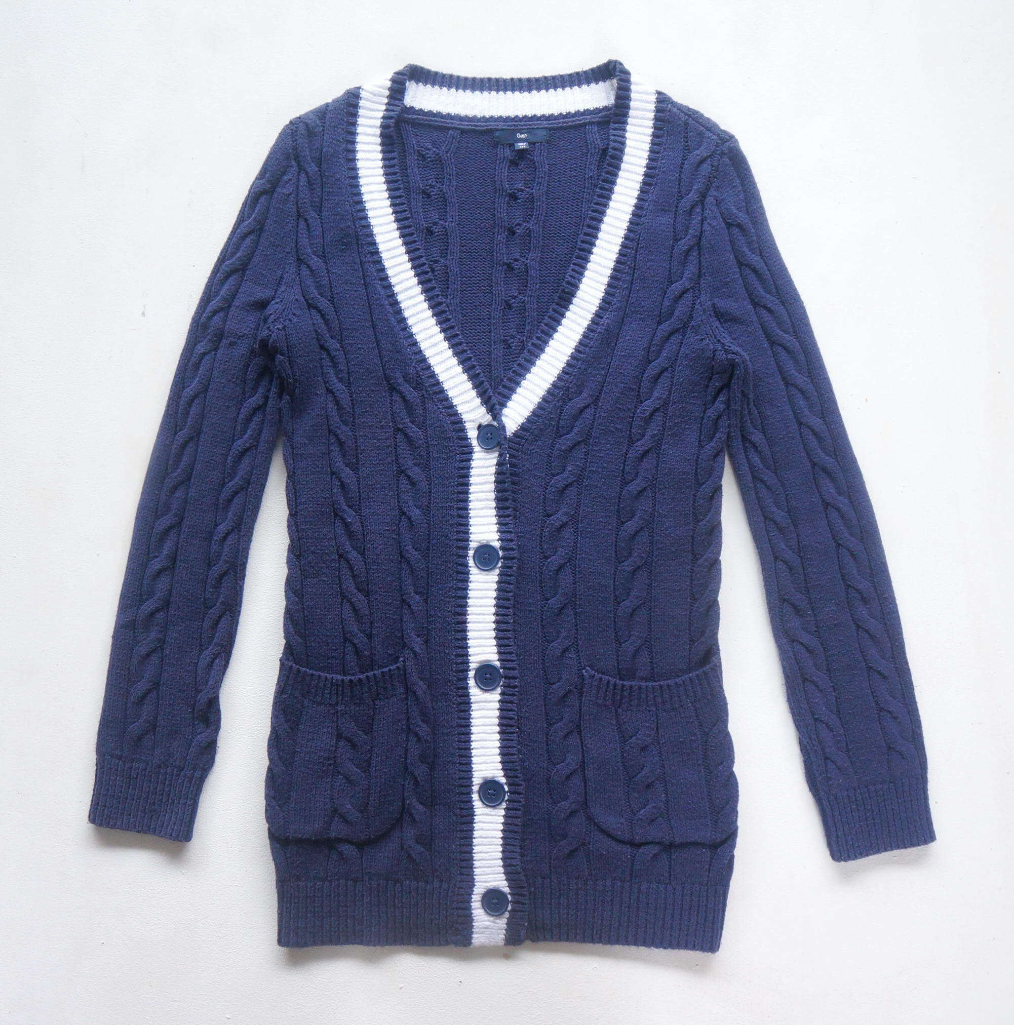 1990's \"OLD GAP\" Cotton Cardigan 茄子紺 School Uniform Button-Up Cardigan for Girls | Old Navy