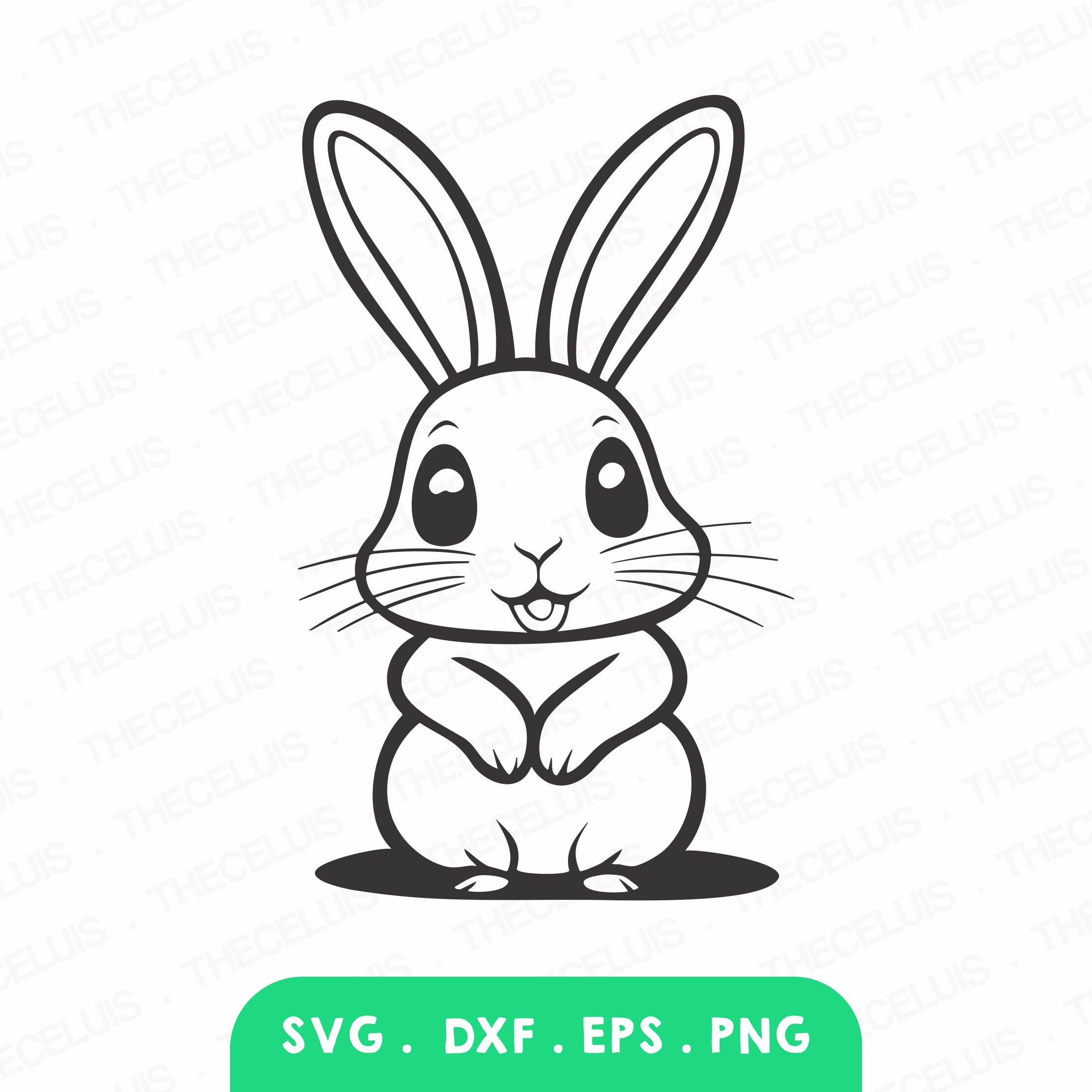 Rabbit SVG, Dxf, Eps, Png - Vinyl Cutting File, Bunny Digital File ...