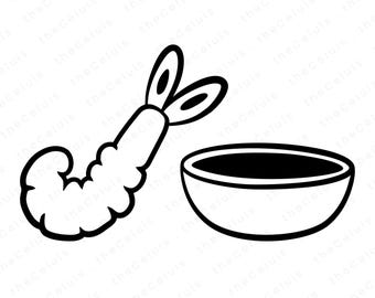 Shrimp Tempura SVG DXF PNG File for Cricut Silhouette - Cutting, Engraving, Japanese Food Clipart