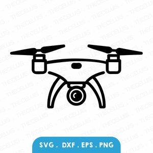 Archivos Svg, Dxf, Eps y Png de DRONE: archivos de corte de vinilo, archivos digitales, imágenes prediseñadas de UAV, Cricut, Silhouette Cameo, descarga instantánea
