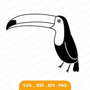 TOUCAN Svg, Eps, Dxf, Png-bestanden - Vinyl snijden bestand, Wildlife digitaal bestand, vogels Clipart, Cricut, Silhouette Cameo, Instant Download