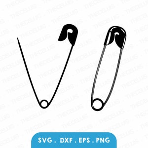 VEILIGHEIDSspeld Svg, Dxf, Eps, Png-bestand - vinyl snijden bestand, lendendoek pin digitaal bestand, luierspeld Clipart, Cricut, silhouet, Instant Download