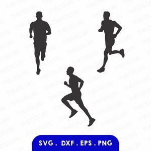 Męski BIEGACZA sylwetka Svg, Dxf, Eps, plik PNG - winyl / cięcie naklejek, sport, bieganie, jogging, Cricut, sylwetka, natychmiastowe pobieranie