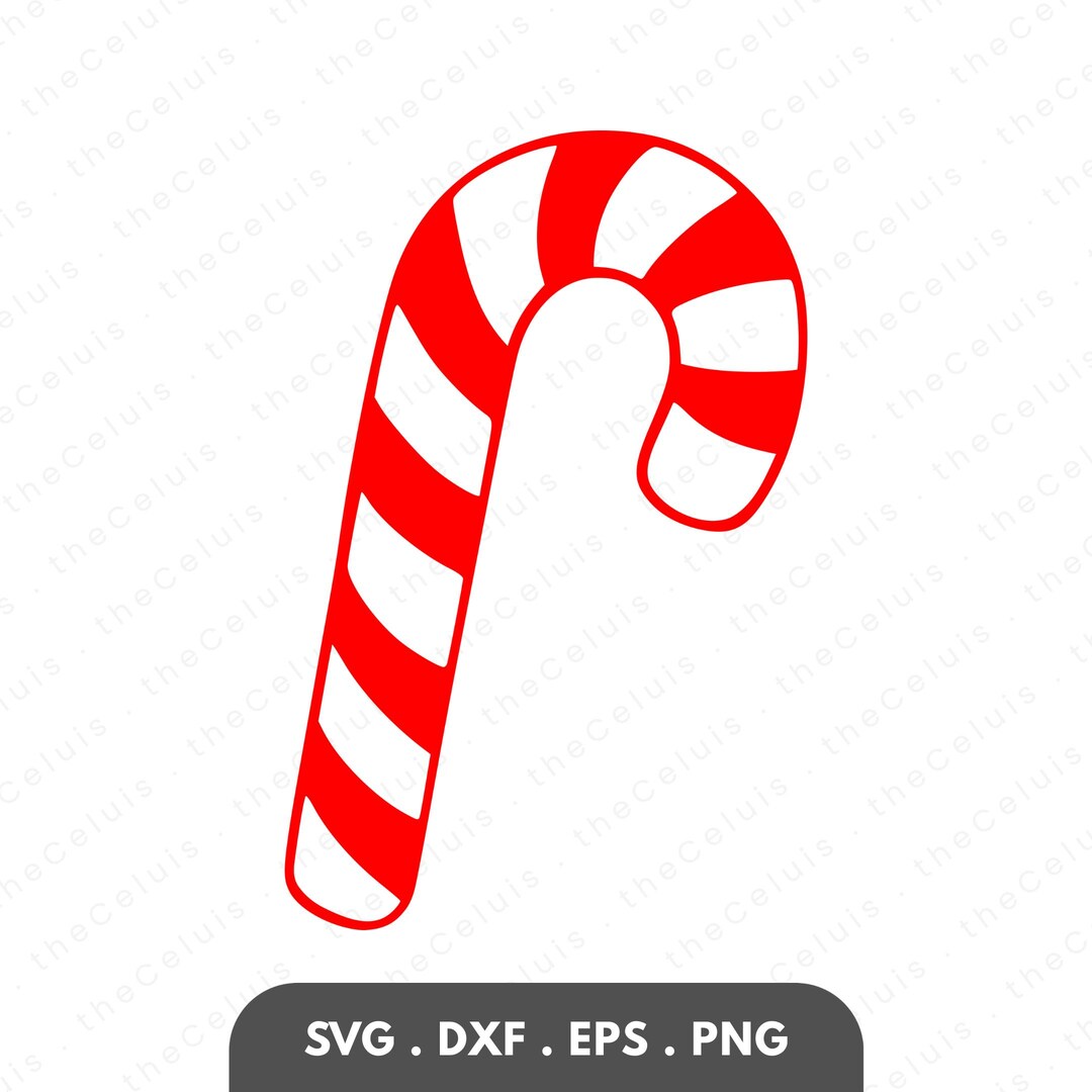 Candy Cane SVG DXF PNG File for Cricut Silhouette - Cutting, Engraving ...