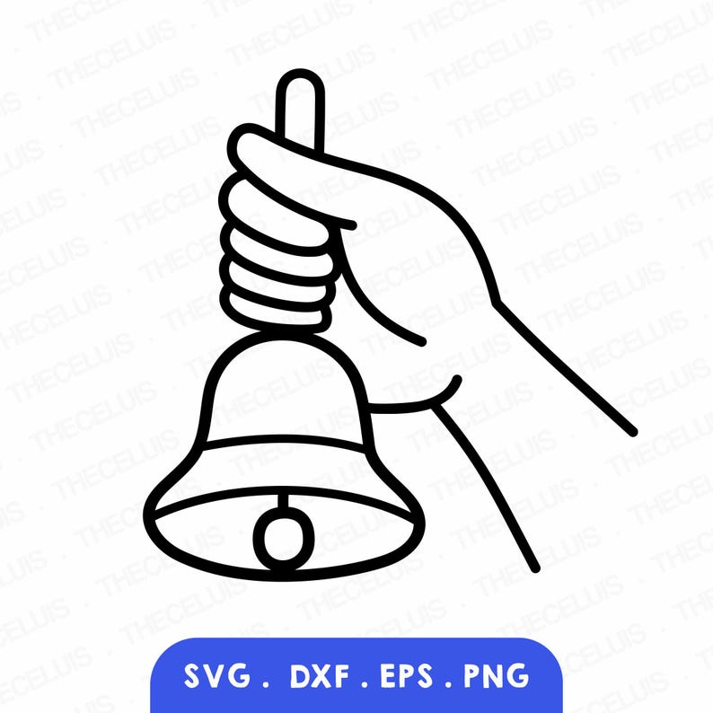 Hand Holding Bell SVG PNG DXF Files - Ringing Clipart for Cricut ...