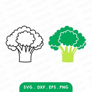 Broccoli SVG Clipart: Vegetable Digital File for Cricut, Silhouette and DIY Craft