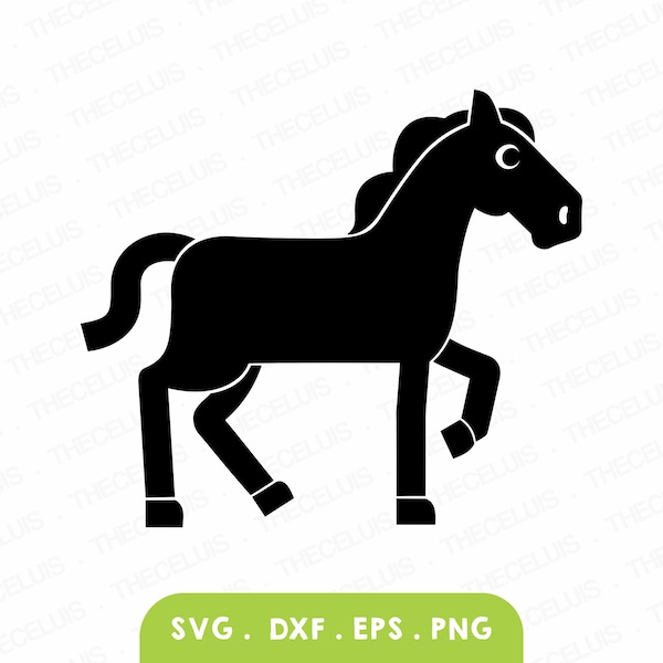 HORSE Cartoon Svg, Eps, Dxf, Png Files- Vinyl Cutting File, Animal Digital File, Pony Clipart, Cricut, Silhouette Cameo, Instant Download