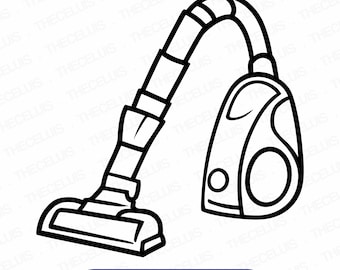 Archivo SVG DXF PNG de aspiradora para Cricut Silhouette - Imágenes prediseñadas para corte, grabado y limpieza