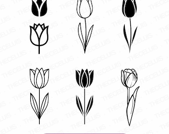 Tulip SVG Bundle: Flower Clipart for Cutting, Engraving, & Printing (Instant Download)