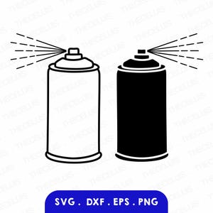 Spray Can Clipart: Vector SVG DXF PNG Files for Cricut, Silhouette (Digital Download)