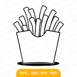 PATATAS FRITAS Archivo Svg, Dxf, Eps, Png - Archivo de corte de vinilo, Archivo digital de bocadillos, Clipart de papas, Cricut, Silhouette Cameo, Descarga instantánea