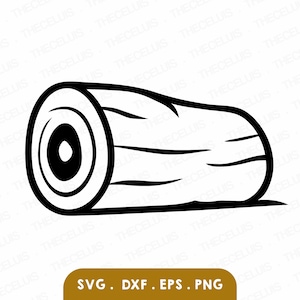 WOOD LOG Svg, Eps, Dxf, Png  - Vinyl Cutting Timber Engraving Wood Clipart Tree Trunk Digital file for Cricut & Silhouette, Instant Download