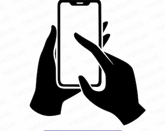 SVG-, DXF- und PNG-Datei „Telefon in der Hand“ für Cricut und Silhouette – Schneiden und Gravieren