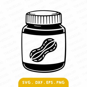 File SVG, DXF, EPS, PNG di PEANUT BUTTER - Taglio vinile/adesivo, incisione, stampa, clipart alimentare, Cricut, Silhouette, download immediato
