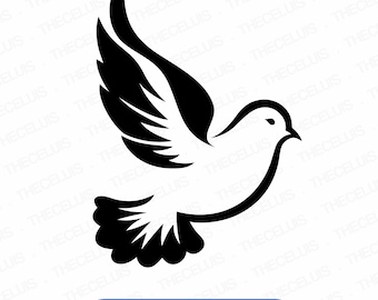 DOVE Svg, Dxf, Eps, Png Files - Vinyl Cutting Dove Engraving, Pigeon Clipart, Bird Digital File for Cricut & Silhouette, Instant Download