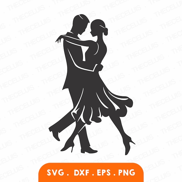 Ballroom Dance SVG, DXF, Eps, Png - Vinyl Cutting File, Dance Digital File, Couple Clipart, Cricut, Silhouette Cameo, CNC, Instant Download