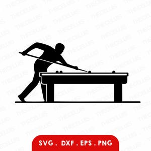 SNOOKER Svg, Eps, Dxf, Png-bestanden - vinyl snijden, gravure, afdrukken, biljart, zwembad clipart, Cricut, Silhouette Cameo, Instant Download