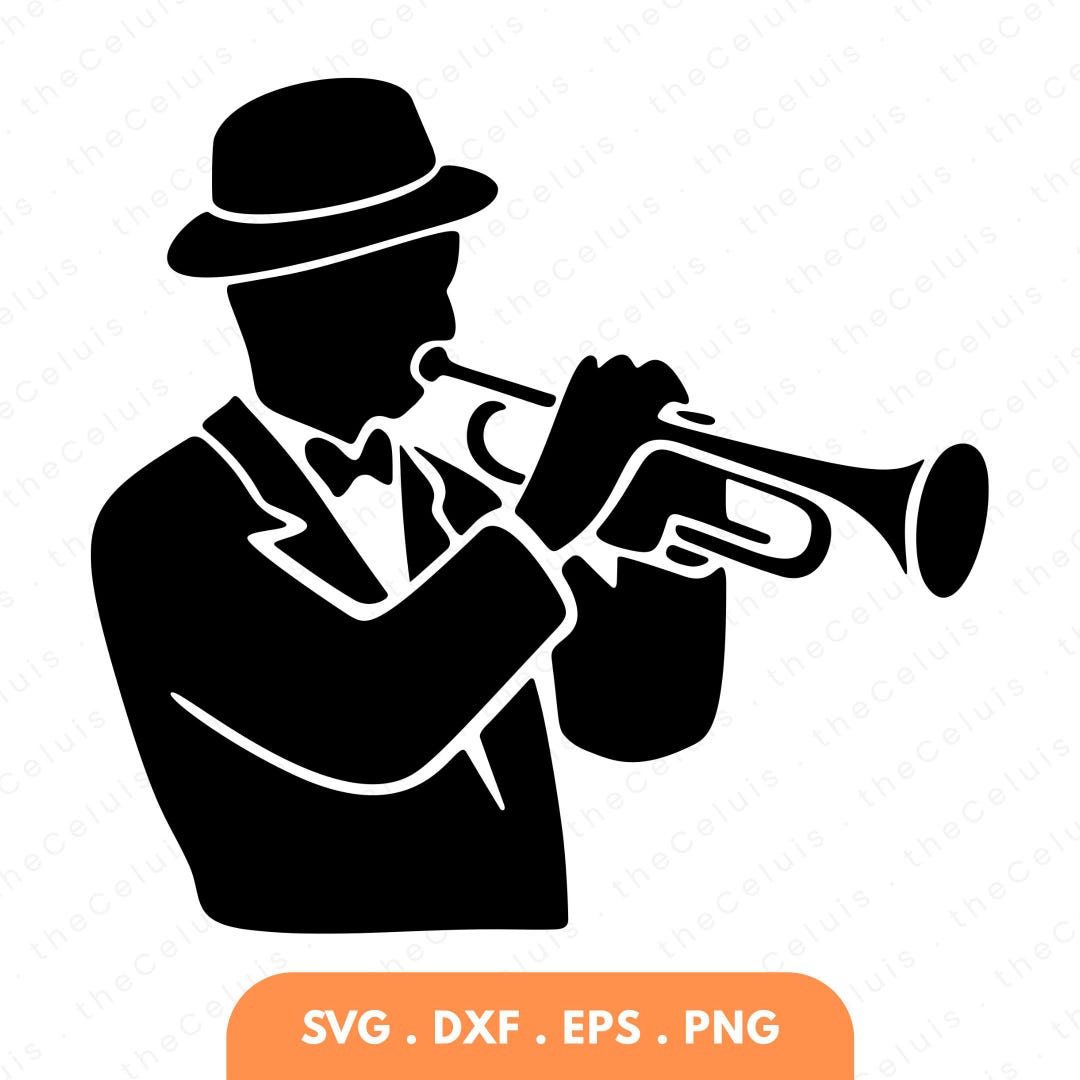 Trumpet SVG PNG File, Trumpeter Clipart for Cutting, Engraving ...
