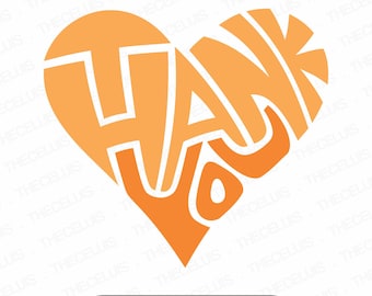 Thank You SVG DXF PNG File for Cricut Silhouette - Cutting, Engraving Clipart (Instant Download)