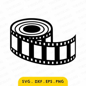 Archivos Svg, Eps, Dxf y Png de tira de película: archivo de corte de vinilo o pegatinas, imágenes prediseñadas de película negativa, Cricut, Silhouette Cameo, descarga instantánea
