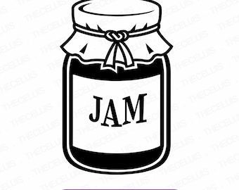 Jar of Jam SVG: Vinyl Cutting File, Food Clipart (Digital Download)