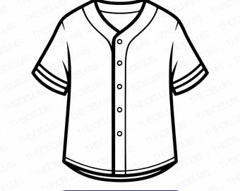 Baseball Jersey SVG DXF PNG File for Cricut Silhouette - Cutting, Engraving, Clothing Clipart