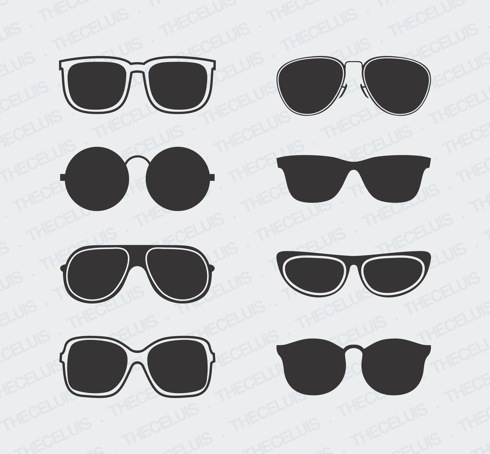 28 Sunglasses / Eyeglasses Cutting File, Bundle Clip Art, SVG File, Dxf ...
