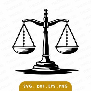 BALANCE SCALE Svg, Dxf, Eps, Png Files - Vinyl Cutting Weighing Scale Engraving Balance Scale Clipart, Cricut, Silhouette, Instant Download