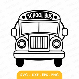 ÔNIBUS ESCOLAR Svg, Eps, Dxf, Arquivo Png - Arquivo de corte de vinil, arquivo digital de ônibus, clipart escolar, Cricut, Silhouette Cameo, download instantâneo