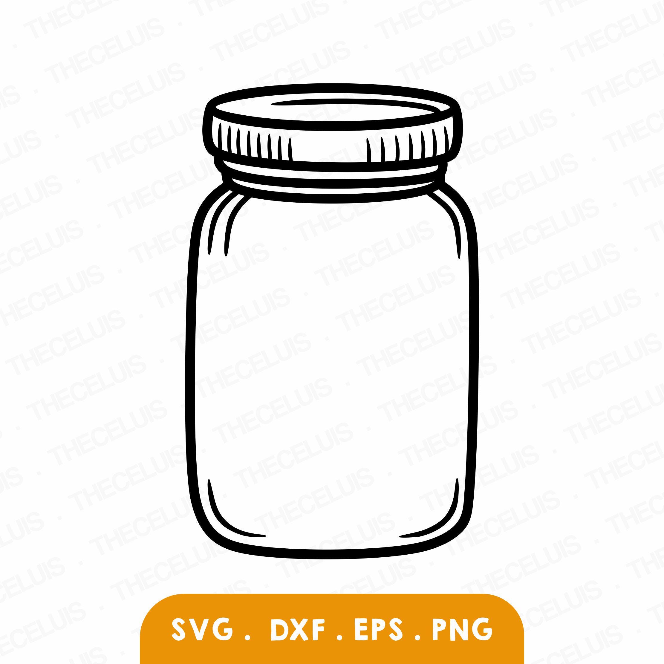 Mason Jar SVG DXF PNG File for Cricut Silhouette - Cutting, Laser ...
