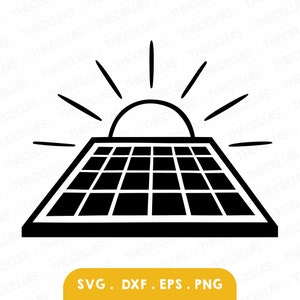 PANEL SOLAR Archivos Svg, Eps, Dxf, Png - Archivo de corte de vinilo, Archivo digital, Clipart de electricidad, Cricut, Silhouette Cameo, Descarga instantánea