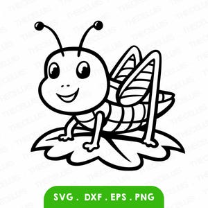 SPRINKHAAN Svg, dxf, eps, png-bestand - vinyl snijden bestand, dierlijk beeldverhaal digitaal bestand, insect clipart, Cricut, silhouet, Instant Download