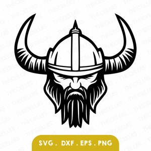 VIKING Svg, Eps, Dxf, Png Files - Vinyl Cutting File, Norseman Digital File, Viking Helmet Clipart, Cricut, Silhouette, Instant Download
