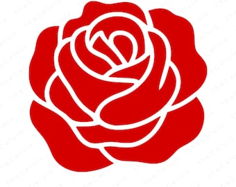 Rose SVG PNG DXF Files: Flower Clipart  for Cricut, Silhouette (Instant Download)