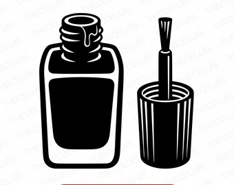 Nail Polish SVG DXF PNG File for Cricut Silhouette - Cutting, Engraving, Manicure Clipart