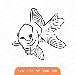 Goldfish SVG: Vinyl Cutting File, Clipart (Digital Download)