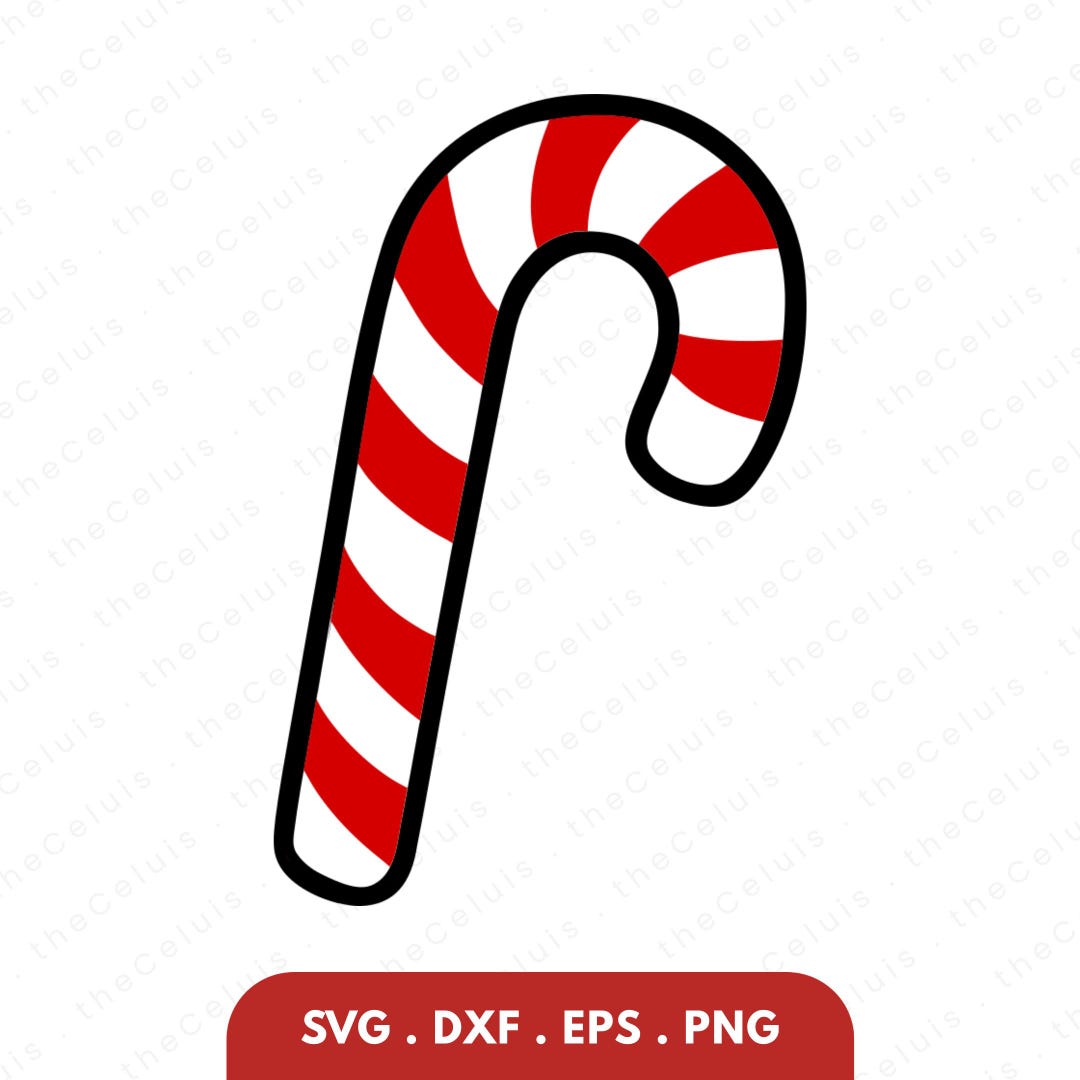 Candy Cane Layered SVG DXF Files for Cricut & Silhouette: Sugar Stick ...